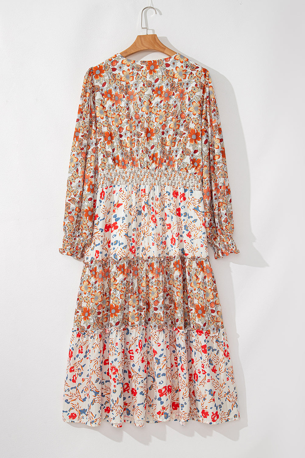 Khaki Plus Size Floral Tiered Ruffle Maxi Dress Plus Size Maxi Dresses JT's Designer Fashion
