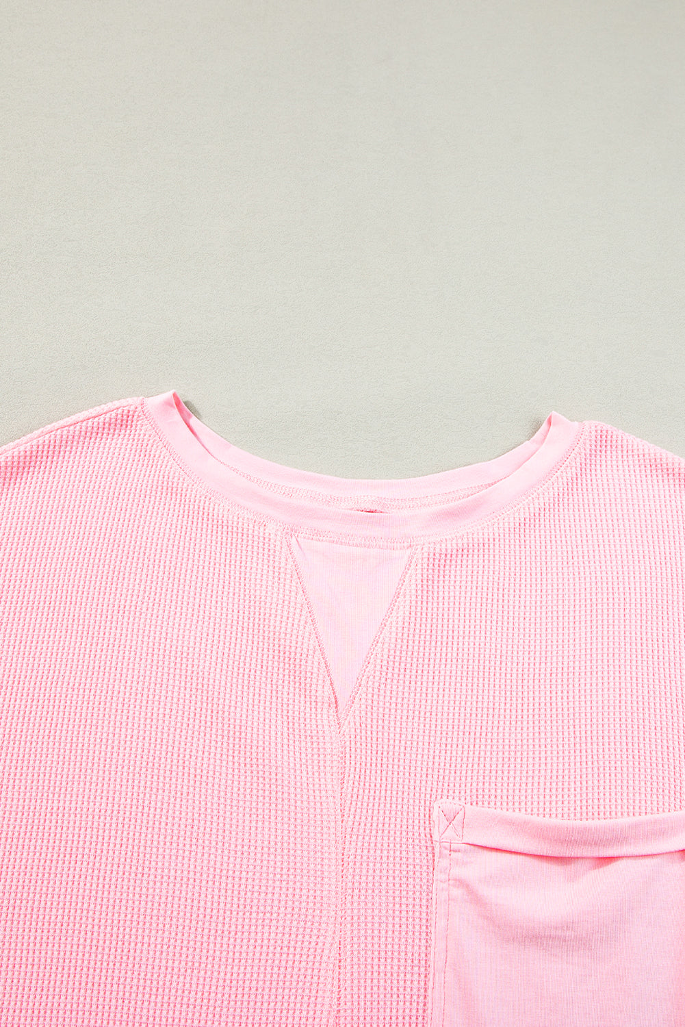 Light Pink Waffle Knit Oversize Tee and Shorts Set Short Sets JT's Designer Fashion