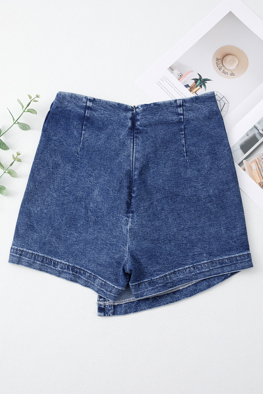 Sail Blue High Waist USA Flag Inspire Bow Patched Twisted Denim Skort Graphic Pants JT's Designer Fashion
