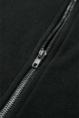 Black Solid Kangaroo Pocket Half Zipper Oversized Hoodie Sweatshirts & Hoodies JT's Designer Fashion