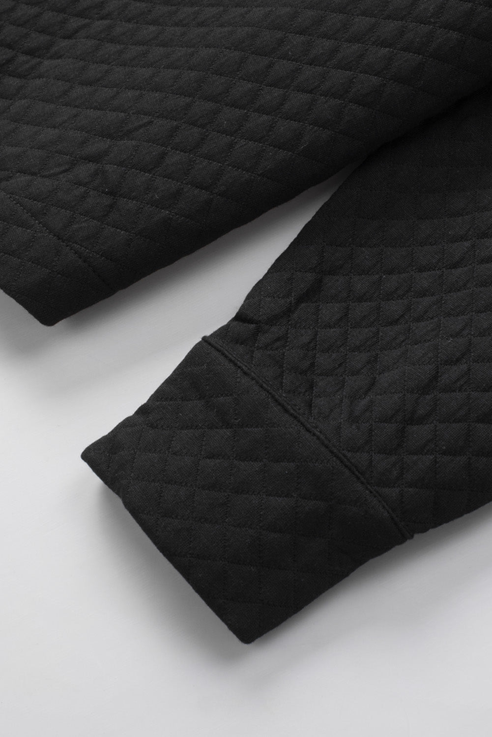 Black Retro Quilted Flap Pocket Button Shacket Jackets JT's Designer Fashion