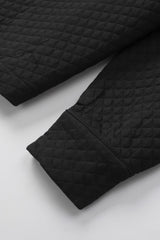 Black Retro Quilted Flap Pocket Button Shacket Jackets JT's Designer Fashion