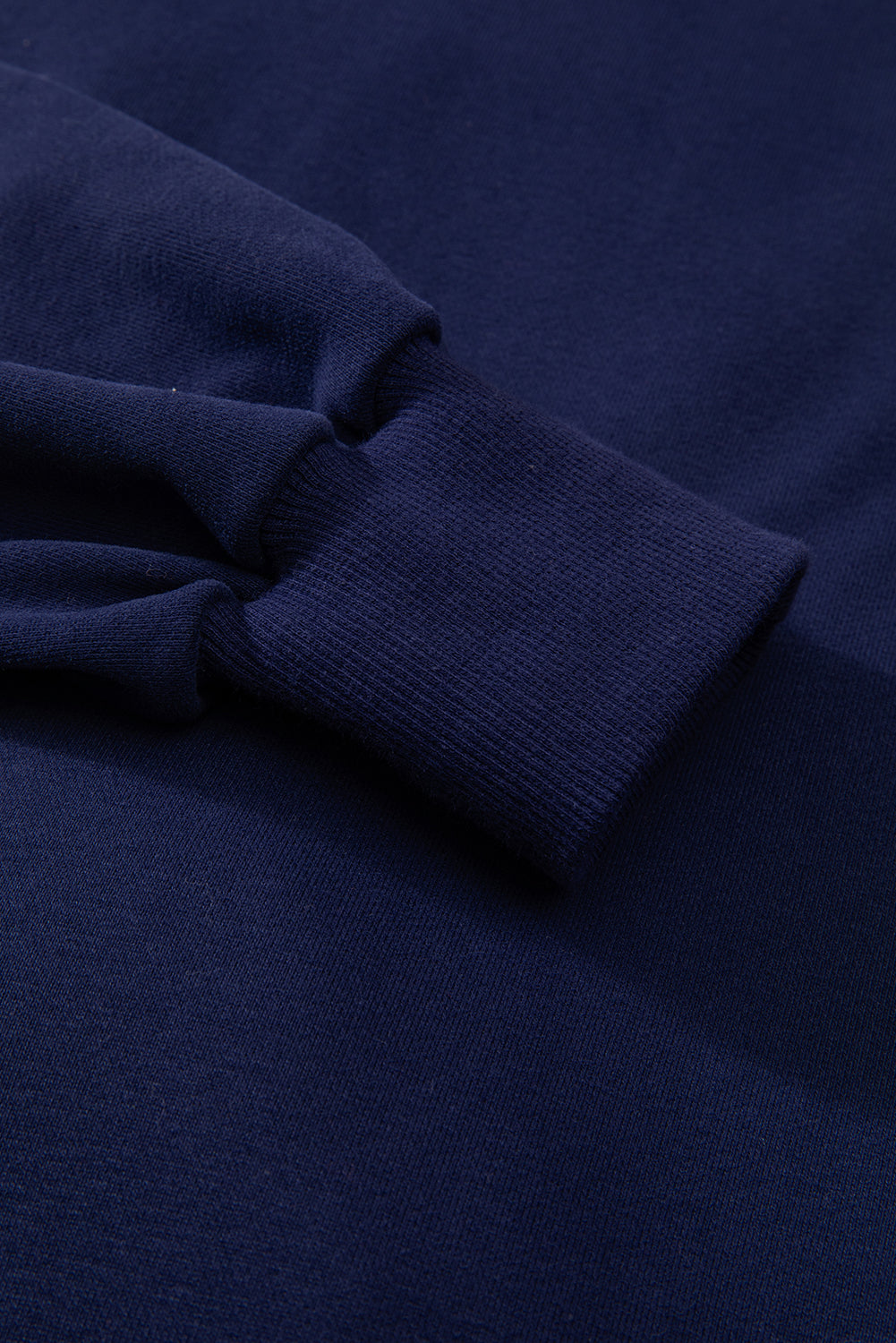 Navy Blue Solid O Neck High Low Hem Pullover Sweatshirt Sweatshirts & Hoodies JT's Designer Fashion