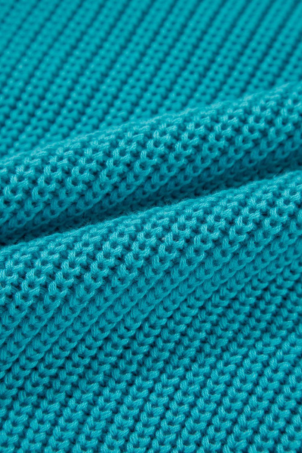 Turquoise Ruffled Eyelet Bubble Sleeve Sweater Sweaters JT's Designer Fashion