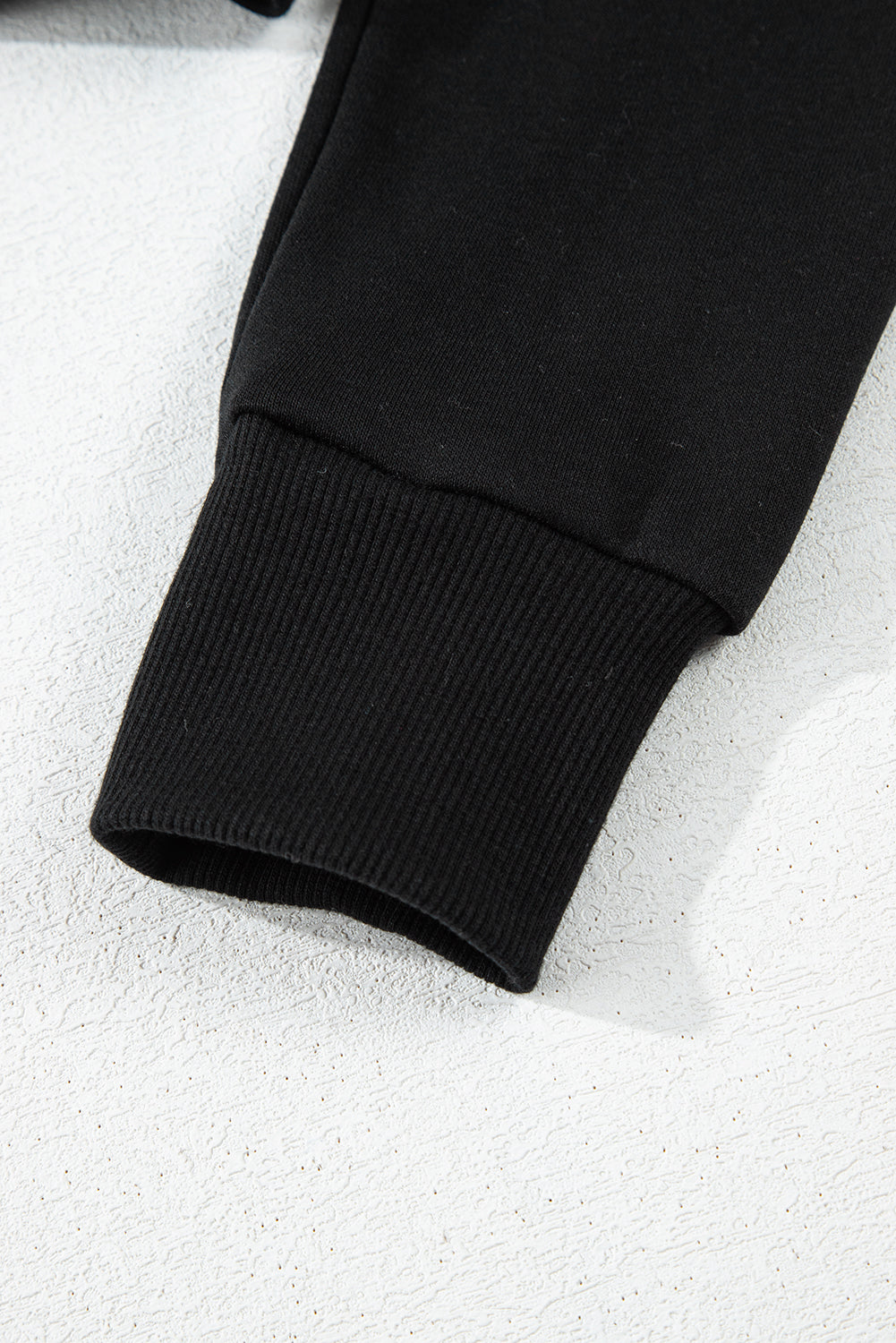 Black Solid Drop Shoulder Drawstring Cropped Hoodie Sweatshirts & Hoodies JT's Designer Fashion