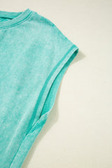 Clearly Aqua Mineral Wash Pocketed T-shirt Long Dress T Shirt Dresses JT's Designer Fashion