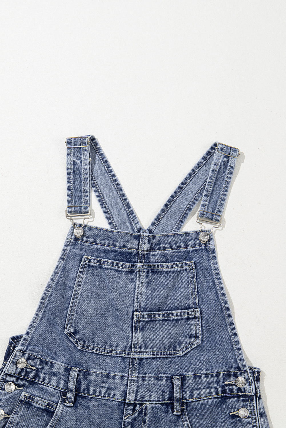 Sail Blue Denim Bib Straight Leg Jumpsuit with Pockets Jumpsuits & Rompers JT's Designer Fashion