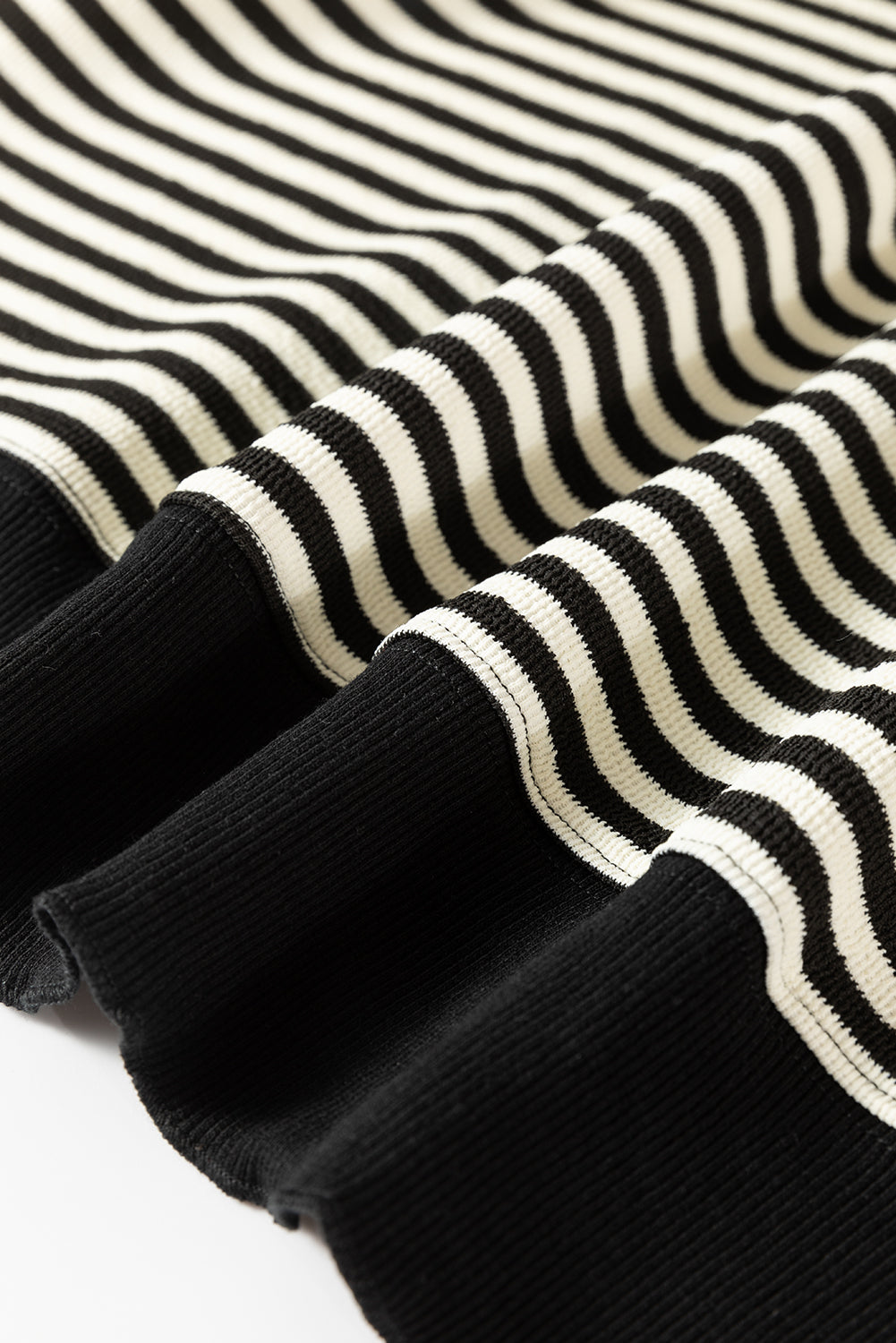 Black Stripe Loose Drop Shoulder Long Sleeve Top Long Sleeve Tops JT's Designer Fashion