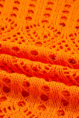 Carrot Solid Color Open Crochet Scallop Edge Sweater Sweaters JT's Designer Fashion