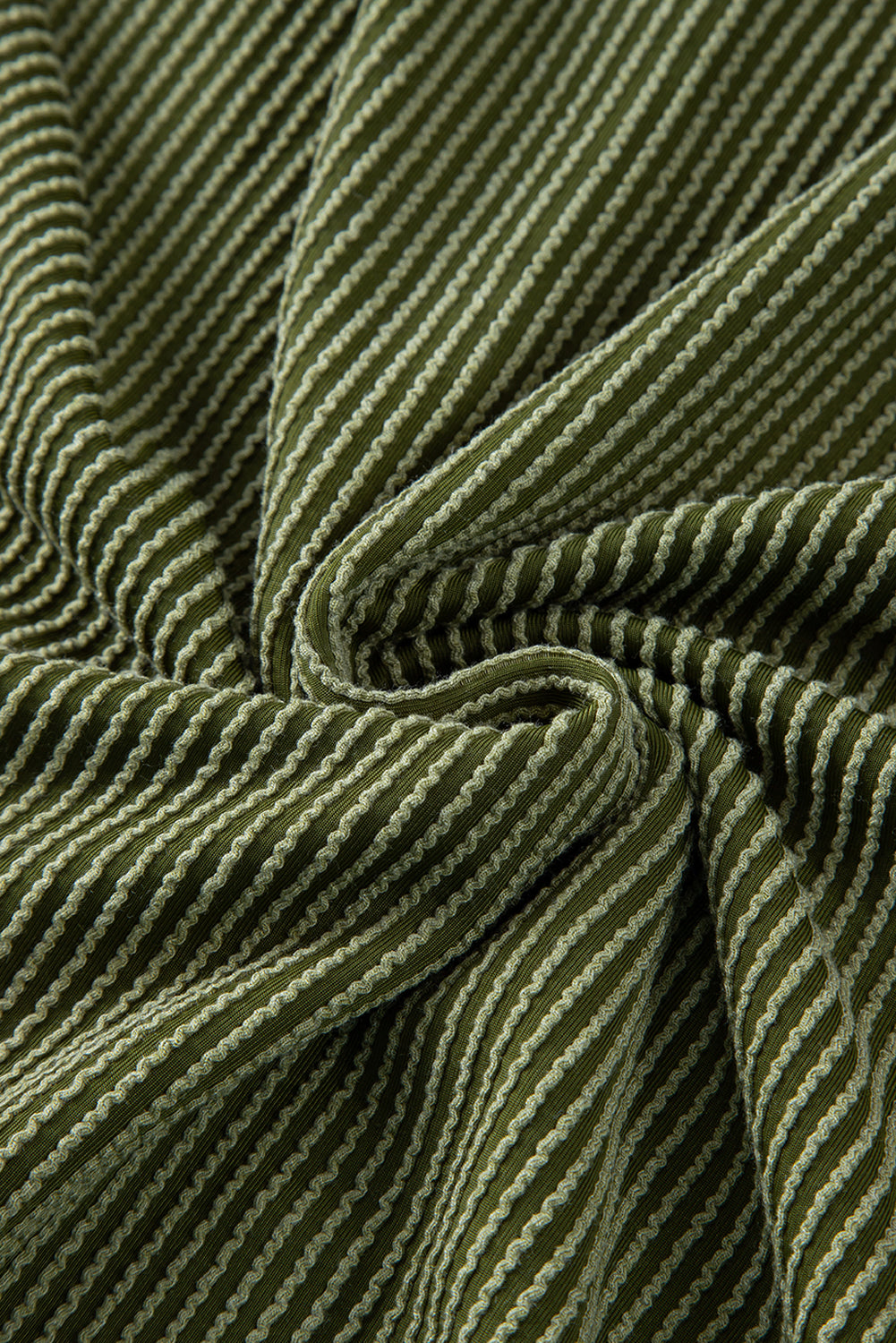 Moss Green Corded Buttons Placket Drop Shoulder Collared Shift Dress Mini Dresses JT's Designer Fashion