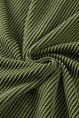 Moss Green Corded Buttons Placket Drop Shoulder Collared Shift Dress Mini Dresses JT's Designer Fashion