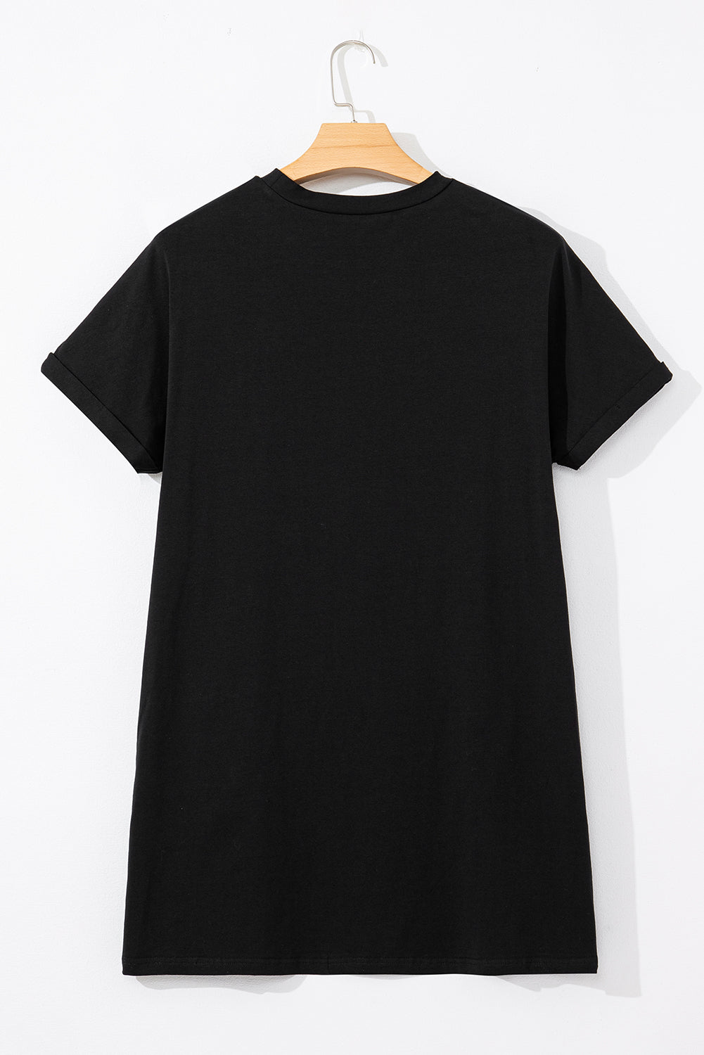 Black Nashville Guitar Print Crew Neck T Shirt Mini Dress T Shirt Dresses JT's Designer Fashion