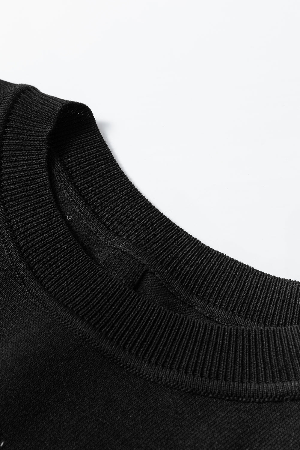 Black Solid Color Slim Fit Lightweight Crew Neck Sweater Sweaters JT's Designer Fashion