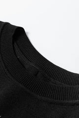 Black Solid Color Slim Fit Lightweight Crew Neck Sweater Sweaters JT's Designer Fashion