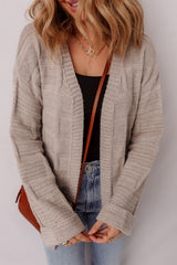 Delicacy Textured Knit Open Front Chic Cardigan with Pockets Cardigans JT's Designer Fashion