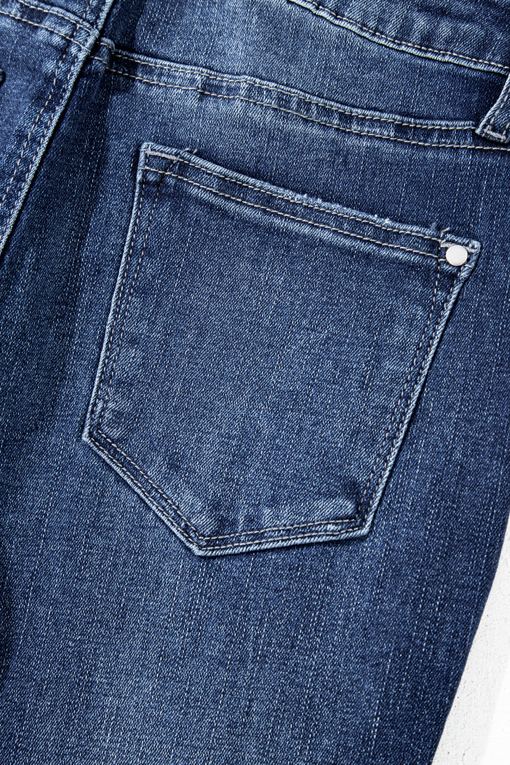 Sail Blue Mineral Wash Raw Hem High Waist Flared Jeans Jeans JT's Designer Fashion