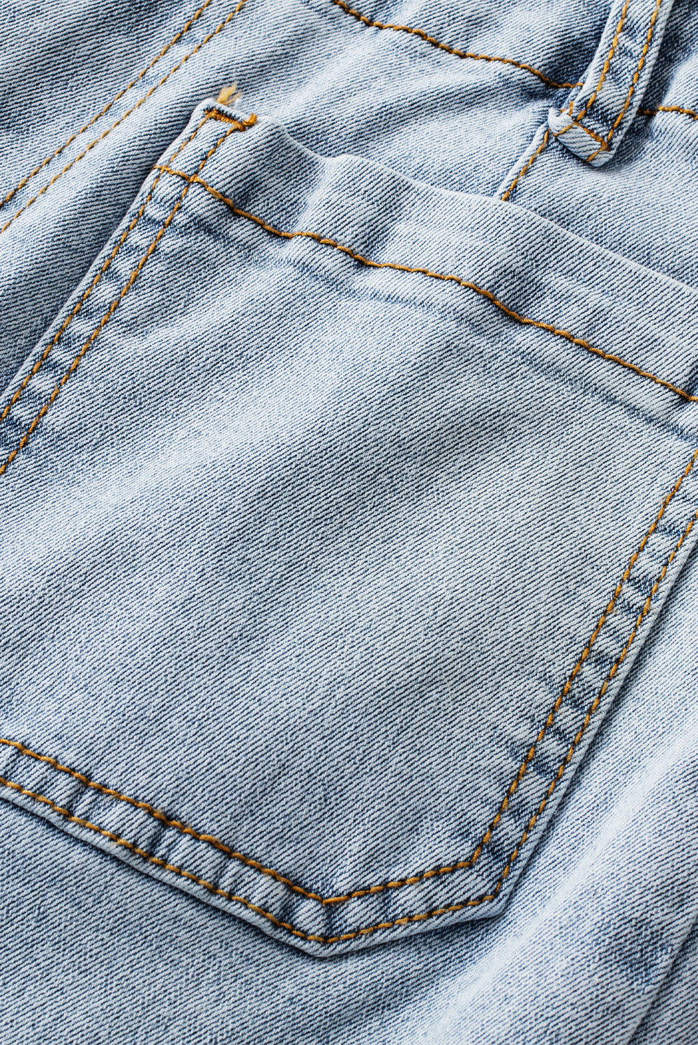 Beau Blue Acid Wash Contrast Edge Pocketed Cropped Jeans Jeans JT's Designer Fashion