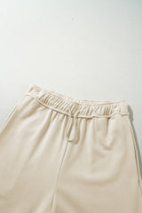 Apricot Loop Drawstring Casual Wide Leg Pants Pants & Culotte JT's Designer Fashion