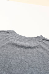 Gray CASH Letter Print T Shirt Graphic Tees JT's Designer Fashion