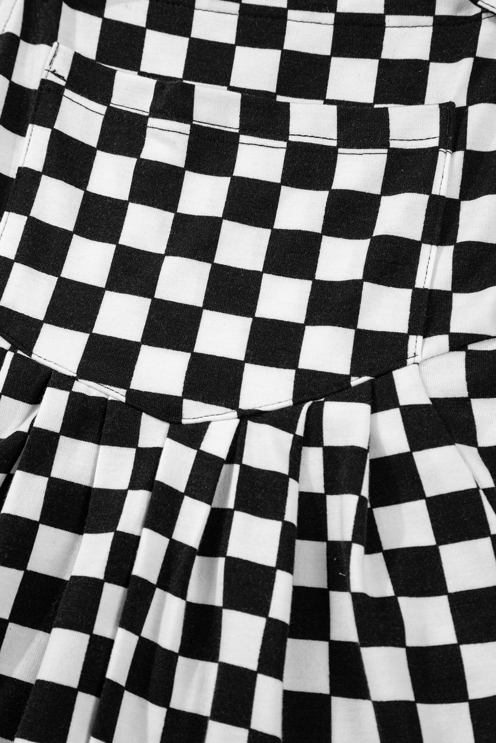 Black Checkered Print Pocketed Wide Leg Jumpsuit Jumpsuits & Rompers JT's Designer Fashion