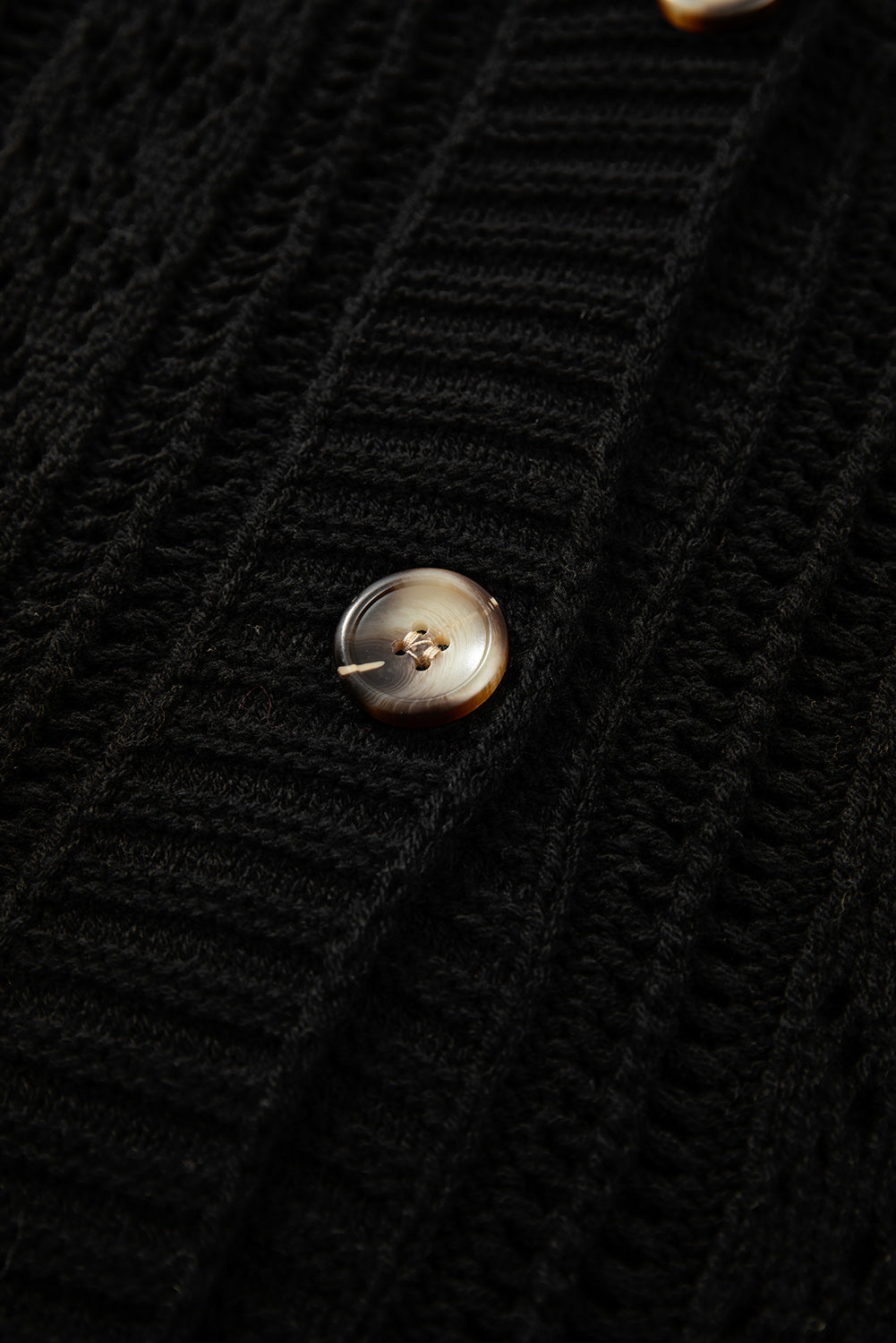 Black Open Knit Drop Shoulder Sweater Cardigan Cardigans JT's Designer Fashion
