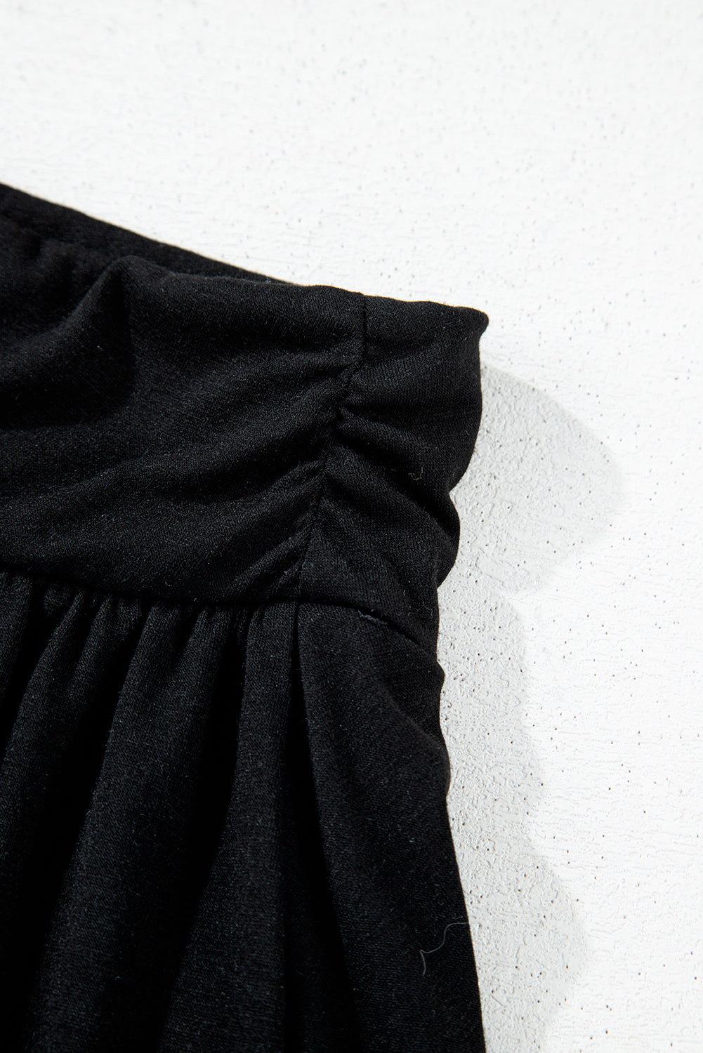 Black Wide Waistband Ruched Skort Casual Shorts JT's Designer Fashion
