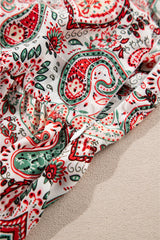 Multicolour Plus Size Paisley Print Sleeveless V Neck Jogger Jumpsuit Plus Size Bottoms JT's Designer Fashion