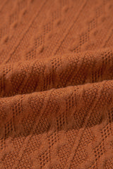 Chestnut Textured Knit Side Pockets Open Front Cardigan Cardigans JT's Designer Fashion