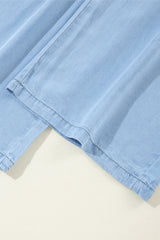 Myosotis Drawstring High Waist Wide Leg Denim Pants Pants & Culotte JT's Designer Fashion