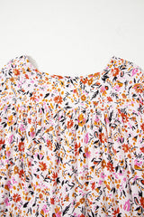 Red Boho Half Sleeve Floral V Neck Maxi Dress Floral Dresses JT's Designer Fashion