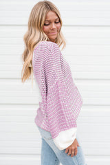 Bonbon Neutral Colorblock Tie Back Sweater Sweaters JT's Designer Fashion