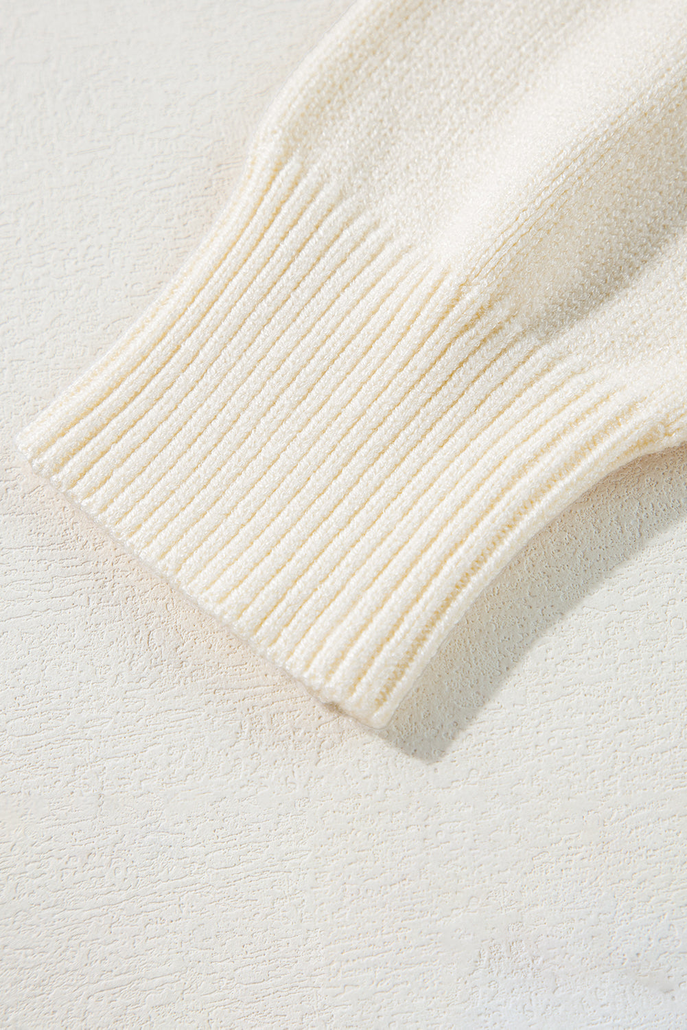 Apricot Boo Knitted Pattern Ribbed Edge Drop Shoulder Sweater Sweaters JT's Designer Fashion