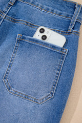 Sky Blue Cropped High Rise Wide Leg Jeans Jeans JT's Designer Fashion