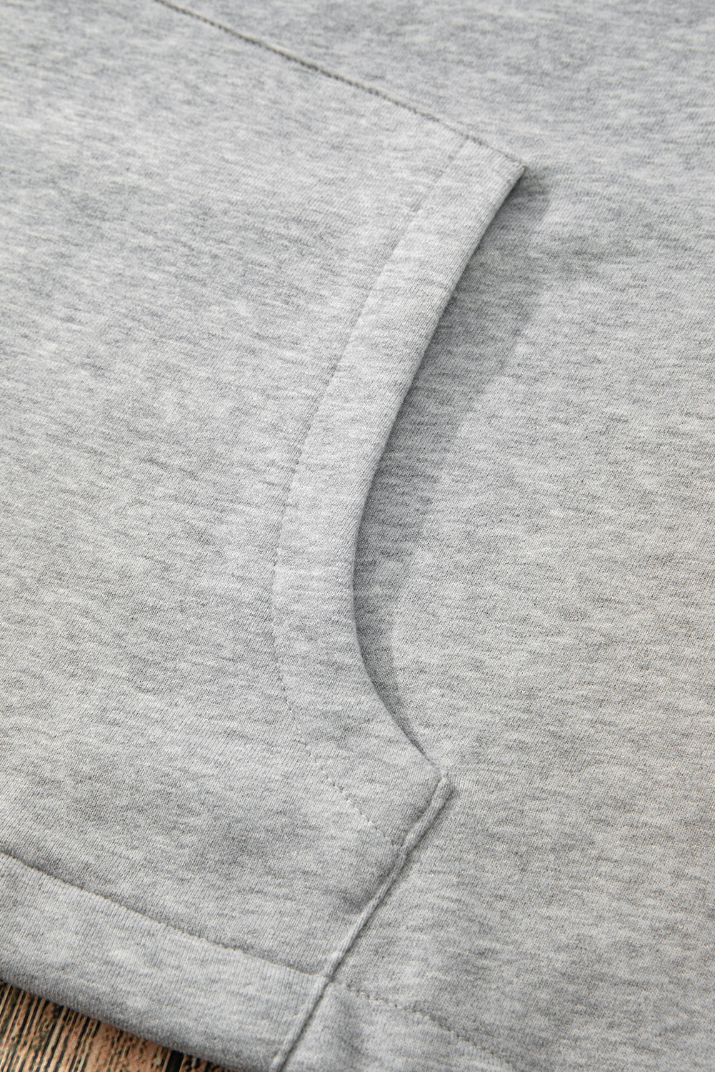 Light Grey Fleece Lined Half Zipper Kangaroo Pockets Loose Hoodie Sweatshirts & Hoodies JT's Designer Fashion