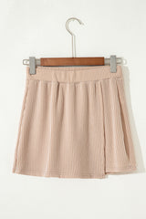 Jet Stream Corded Elastic High Waist Wrap Skort Casual Shorts JT's Designer Fashion