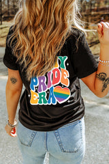 Black Pride Heart Cracking Graphic Detail Cotton Blend T Shirt Graphic Tees JT's Designer Fashion