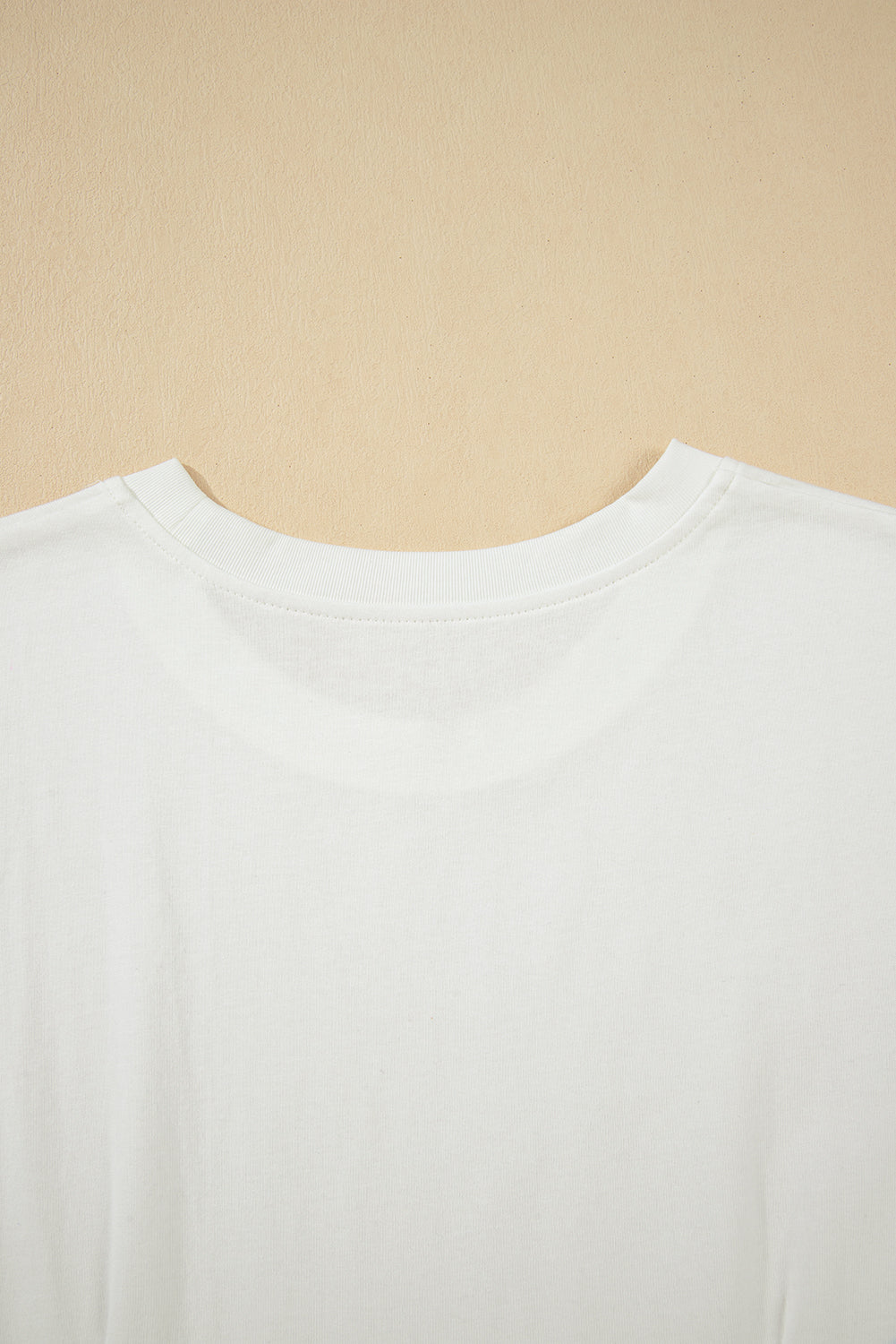 White Drop Shoulder Crew Neck Shift T Shirt Dress T Shirt Dresses JT's Designer Fashion