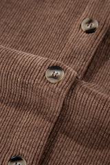 Chestnut Corduroy Flap Pocket Button Up Shacket Jackets JT's Designer Fashion