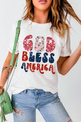 White God Bless America Graphic Tee Graphic Tees JT's Designer Fashion