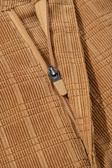 Grapefruit Orange Checkered Corduroy Flare High Waist Pants Pants & Culotte JT's Designer Fashion