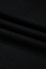Black Solid Drop Shoulder Drawstring Cropped Hoodie Sweatshirts & Hoodies JT's Designer Fashion