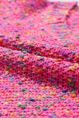 Dark Pink Colorful Spots Knitted V Neck Casual Sweater Sweaters & Cardigans JT's Designer Fashion