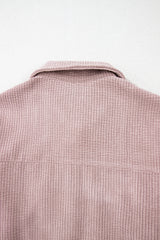 Light Pink Corduroy Flap Pocket Button Up Shacket Jackets JT's Designer Fashion