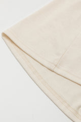Beige Embellished Puff Sleeve Tiered A-line Dress Mini Dresses JT's Designer Fashion