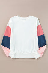 White French Terry Color Block Long Sleeve Top Long Sleeve Tops JT's Designer Fashion