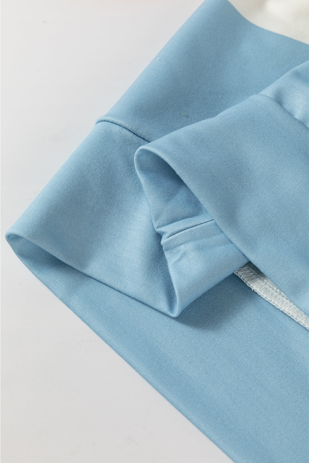 Light Blue Colorblock Striped Drop Shoulder Long Sleeve Top Long Sleeve Tops JT's Designer Fashion