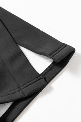 Black Thermal Lined Split Flare Leg Pants Pants & Culotte JT's Designer Fashion