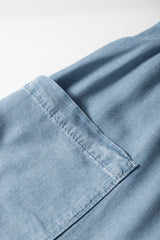 Beau Blue Buttoned Front High Waist Side Pockets Denim Maxi Skirt Skirts & Petticoat JT's Designer Fashion