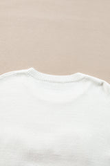 White Tinsel Merry and Bright Graphic Christmas Sweater Sweaters JT's Designer Fashion