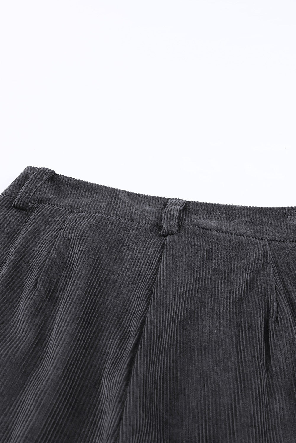 Gray Corduroy High Waist Straight Leg Pants Pants & Culotte JT's Designer Fashion